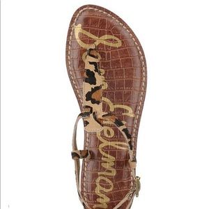 Sam Edelman “Gigi” Leopard-Print Calf Hair Sandals